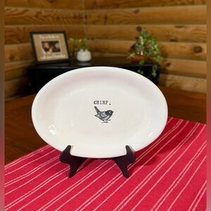 CHIRP • VHTF Retired Rae Dunn Oval Plate • M STUDIOS STAMP